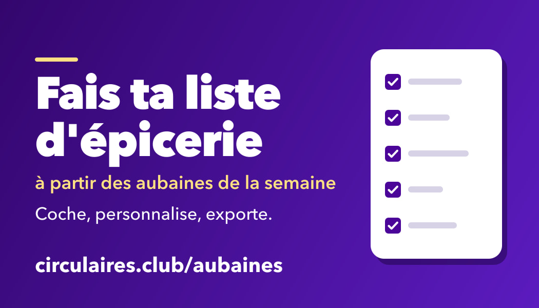 Fais ta liste d'épicerie