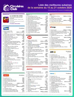 La liste des aubaines du 15 au 21 octobre 2026 sur une page
