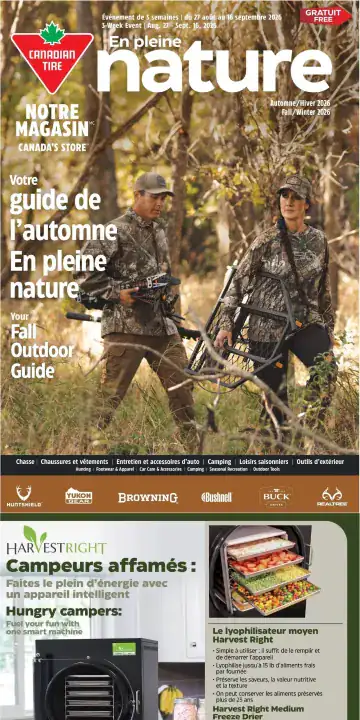 Aperçu de la Cachier Canadian Tire En pleine nature du 27 août au 16 septembre 2026
