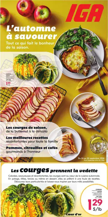 Aperçu de la Cahier IGA du 24 septembre au 14 octobre 2026