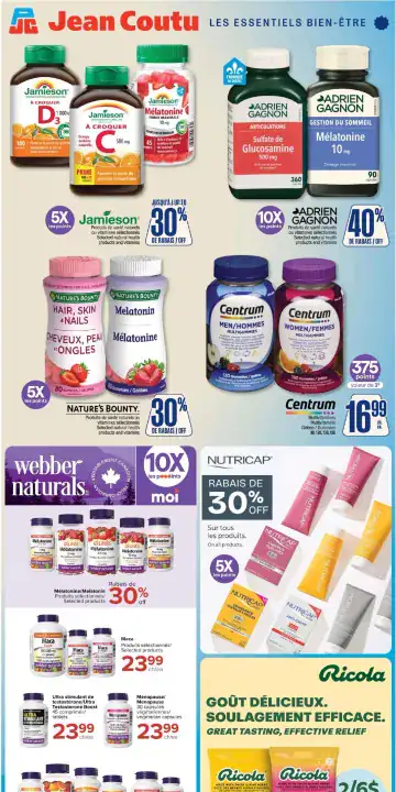Aperçu de la Cahier Jean Coutu produits naturels du 24 septembre au 7 octobre 2026