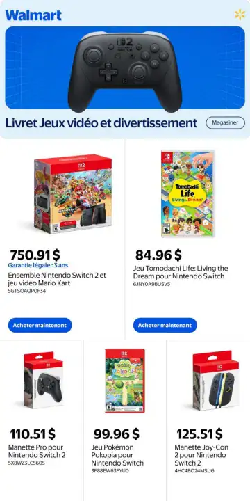 Aperçu de la Cahier Walmart Jeux Vidéo et Divertissement du 1 au 14 octobre 2026