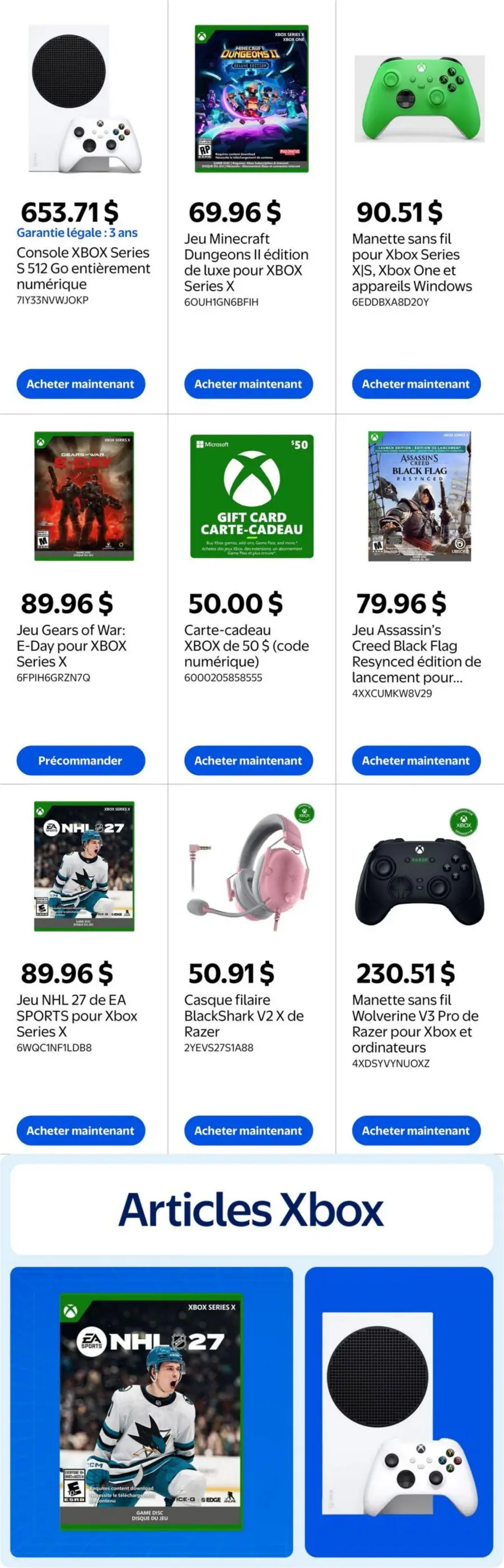 Page 3 du cahier Walmart.