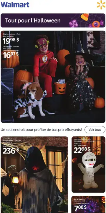 Aperçu de la Cahier Walmart Tout pour l'Halloween du 1 au 31 octobre 2026