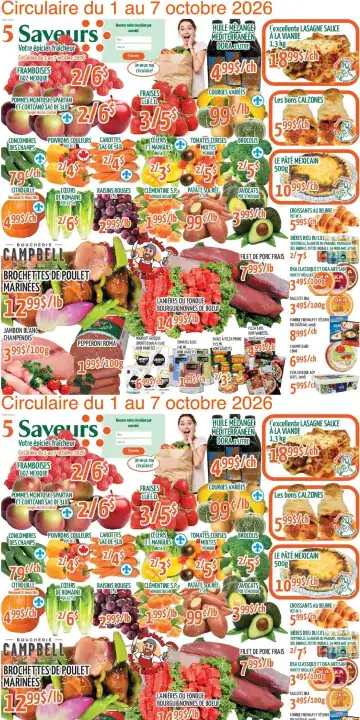 Aperçu de la Circulaire 5 Saveurs du 1 au 7 octobre 2026