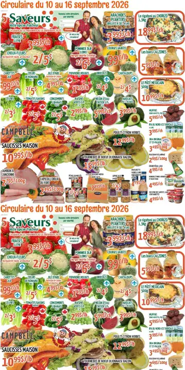Aperçu de la Circulaire 5 Saveurs du 10 au 16 septembre 2026
