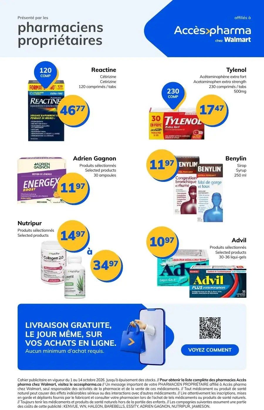 Page 3 du circulaire Accès Pharma.