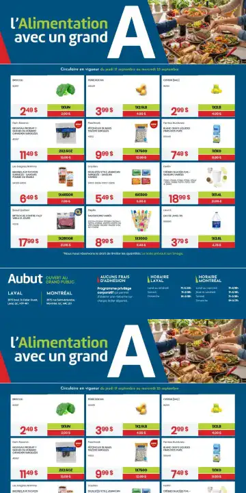 Aperçu de la Circulaire Aubut du 17 au 23 septembre 2026