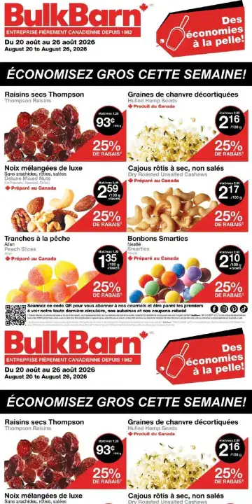 Aperçu de la Circulaire Bulk Barn du 20 au 26 août 2026