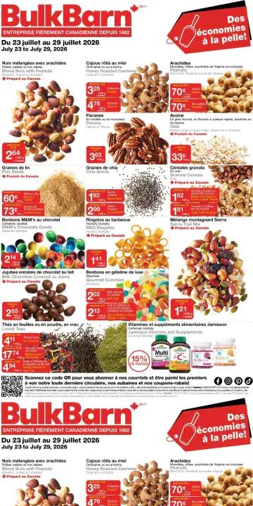 Aperçu de la Circulaire Bulk Barn du 23 au 29 juillet 2026