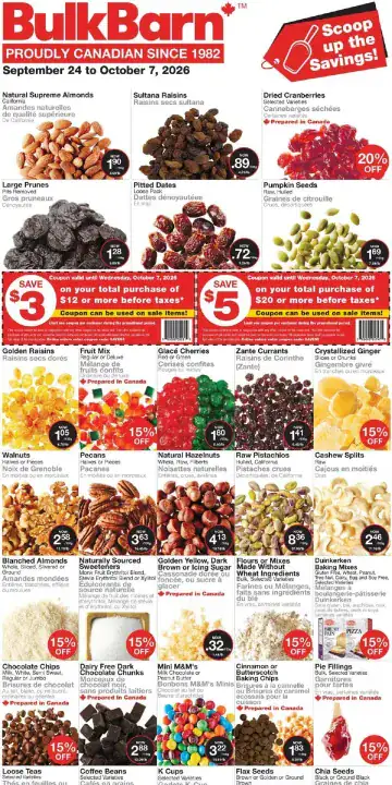 Aperçu de la Circulaire Bulk Barn du 24 septembre au 7 octobre 2026