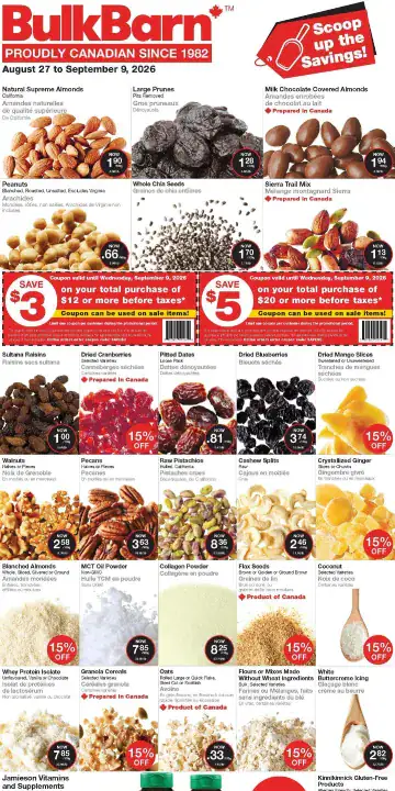 Aperçu de la Circulaire Bulk Barn du 27 août au 9 septembre 2026