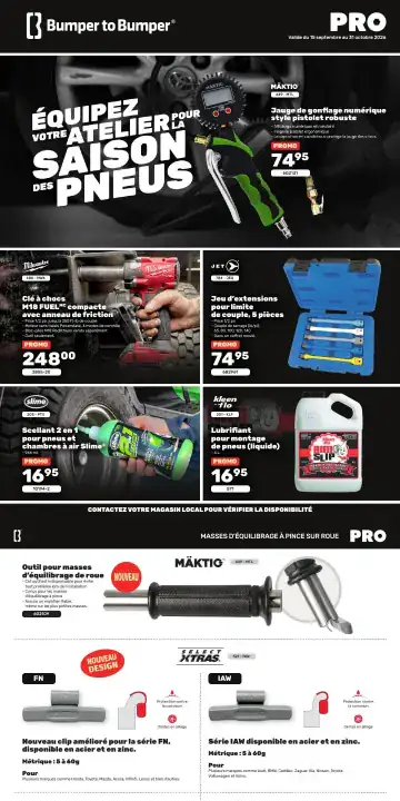 Aperçu de la Circulaire Bumper to Bumper Pro du 15 septembre au 31 octobre 2026