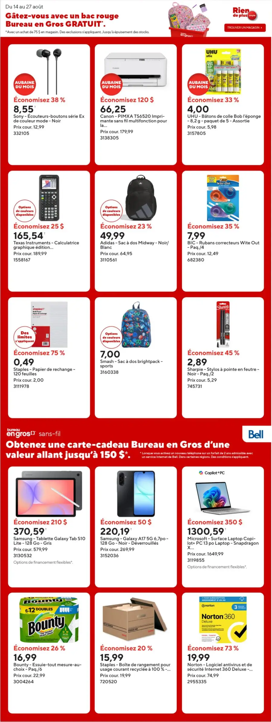 Page 3 du circulaire Bureau en Gros.