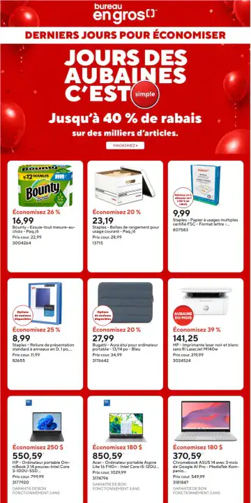 Aperçu de la Circulaire Bureau en Gros du 9 au 15 octobre 2026