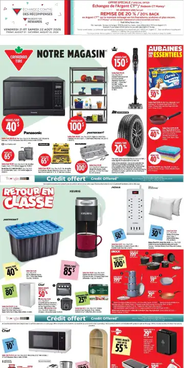 Aperçu de la Circulaire Canadian Tire du 20 au 26 août 2026