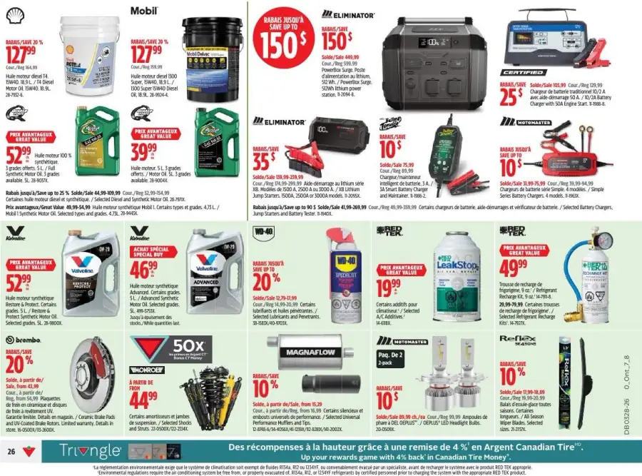 Page 26 du circulaire Canadian Tire.