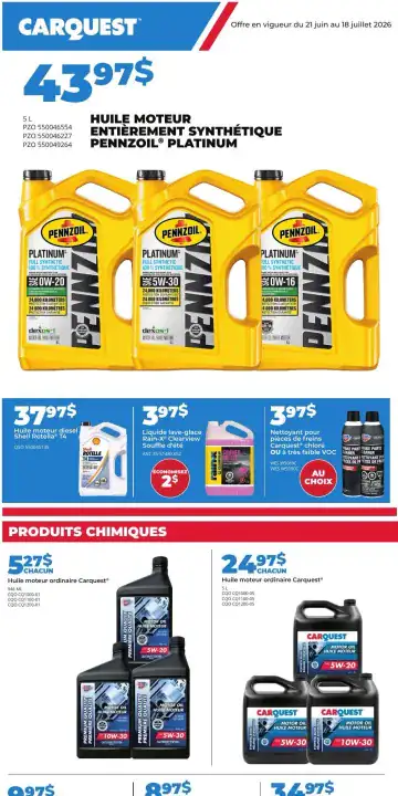 Aperçu de la Circulaire Carquest du 21 juin au 18 juillet 2026
