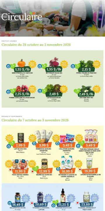 Aperçu de la Circulaire Coop Alentour du 7 octobre au 3 novembre 2026