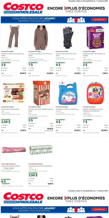 Aperçu de la Circulaire Costco du 28 septembre au 11 octobre 2026