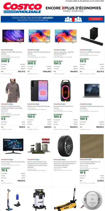 Aperçu de la Circulaire Costco du 28 septembre au 25 octobre 2026