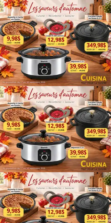 Aperçu de la Circulaire Cuisina du 17 au 30 septembre 2026