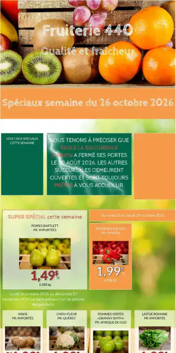 Aperçu de la Circulaire Fruiterie 440 du 26 octobre au 1 novembre 2026