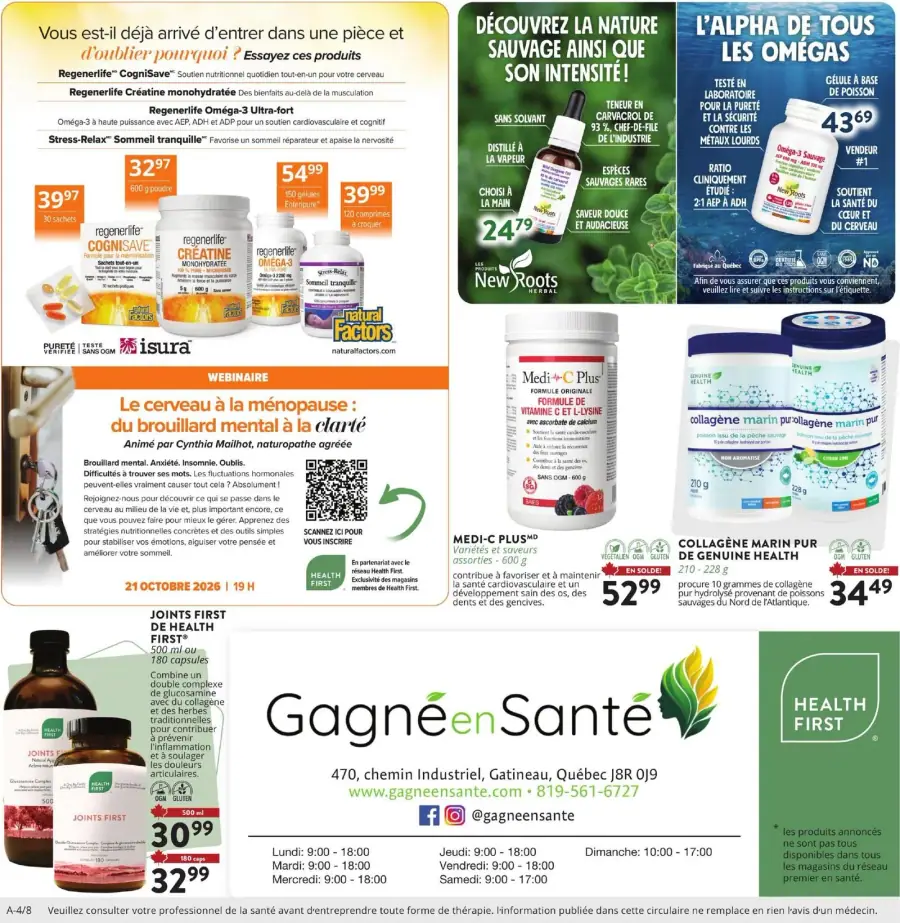 Page 4 du circulaire Gagné en Santé.
