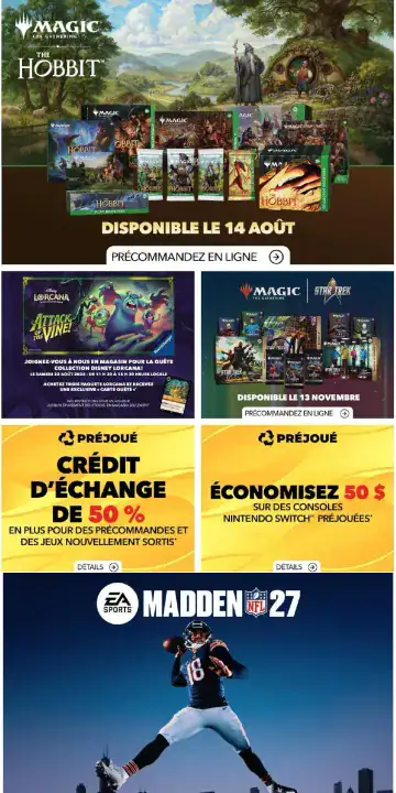 Aperçu de la Circulaire GameStop du 13 au 19 août 2026
