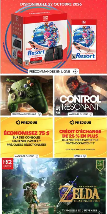 Aperçu de la Circulaire GameStop du 15 au 21 octobre 2026