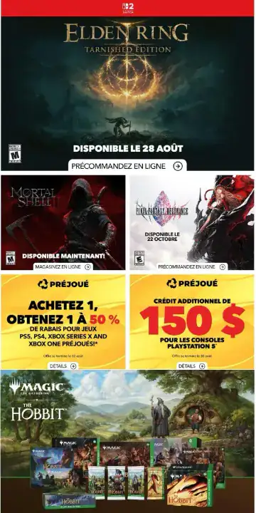 Aperçu de la Circulaire GameStop du 20 au 26 août 2026