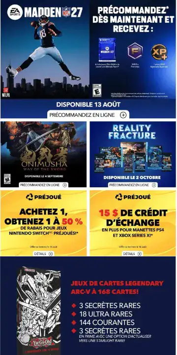 Aperçu de la Circulaire GameStop du 6 au 12 août 2026