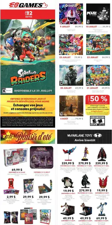 Aperçu de la Circulaire GameStop Nouveautés du 1 au 31 juillet 2026