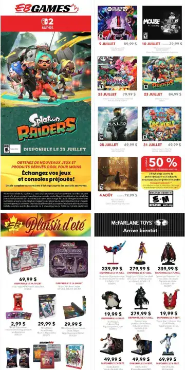 Aperçu de la Circulaire GameStop Nouveautés du 5 juillet au 2 août 2026