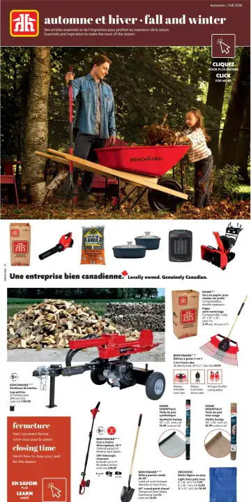 Aperçu de la Circulaire Home Hardware Automne et Hiver du 13 août au 4 novembre 2026