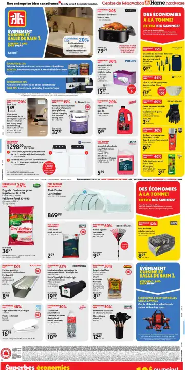 Aperçu de la Circulaire Home Hardware du 24 septembre au 7 octobre 2026