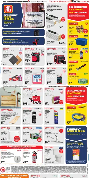 Aperçu de la Circulaire Home Hardware du 8 au 21 octobre 2026