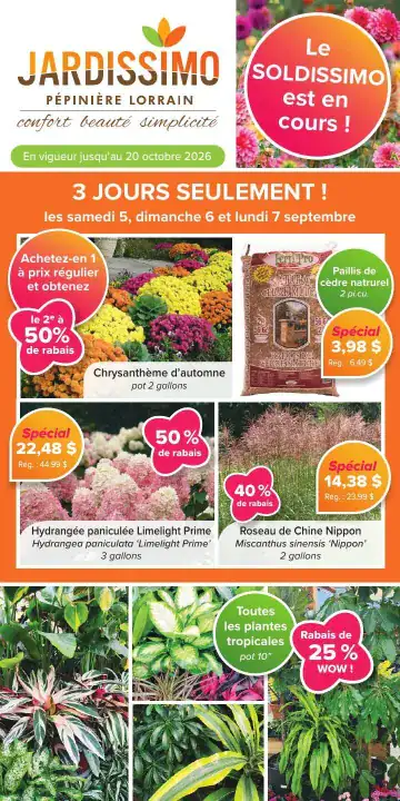 Aperçu de la Circulaire Jardissimo du 23 septembre au 20 octobre 2026
