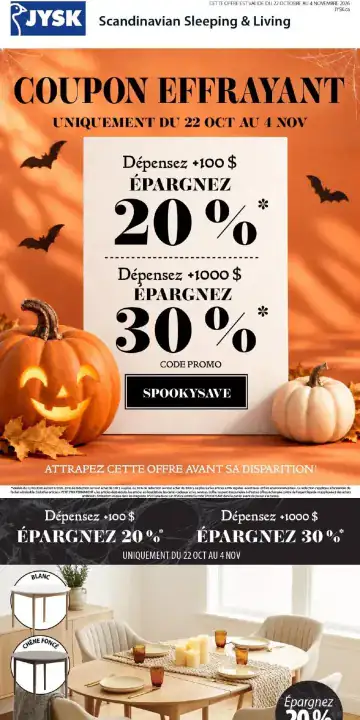 Aperçu de la Circulaire Jysk du 22 octobre au 4 novembre 2026