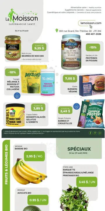 Aperçu de la Circulaire La Moisson Supermarché Santé du 1 au 15 septembre 2026