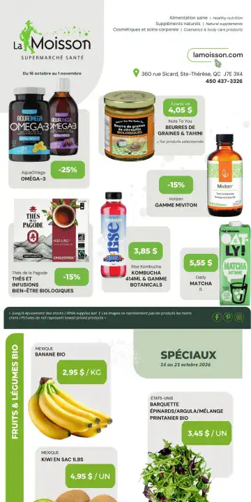 Aperçu de la Circulaire La Moisson Supermarché Santé du 16 octobre au 1 novembre 2026