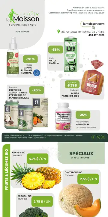 Aperçu de la Circulaire La Moisson Supermarché Santé du 30 juin au 15 juillet 2026