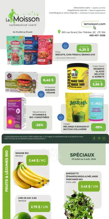 Aperçu de la Circulaire La Moisson Supermarché Santé du 31 juillet au 16 août 2026