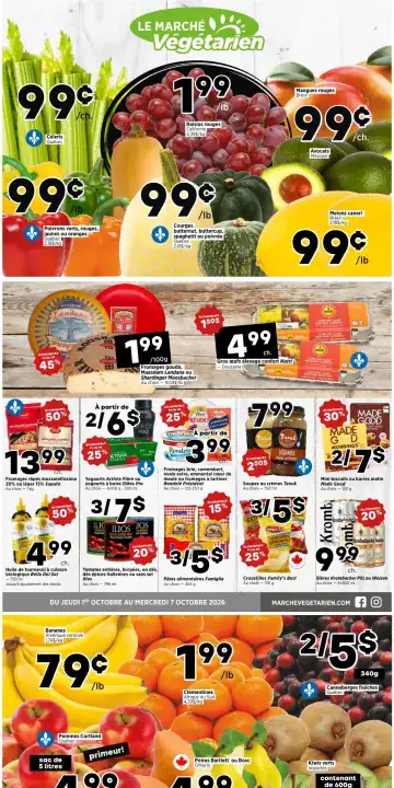Aperçu de la Circulaire Le Marché Végétarien du 1 au 7 octobre 2026