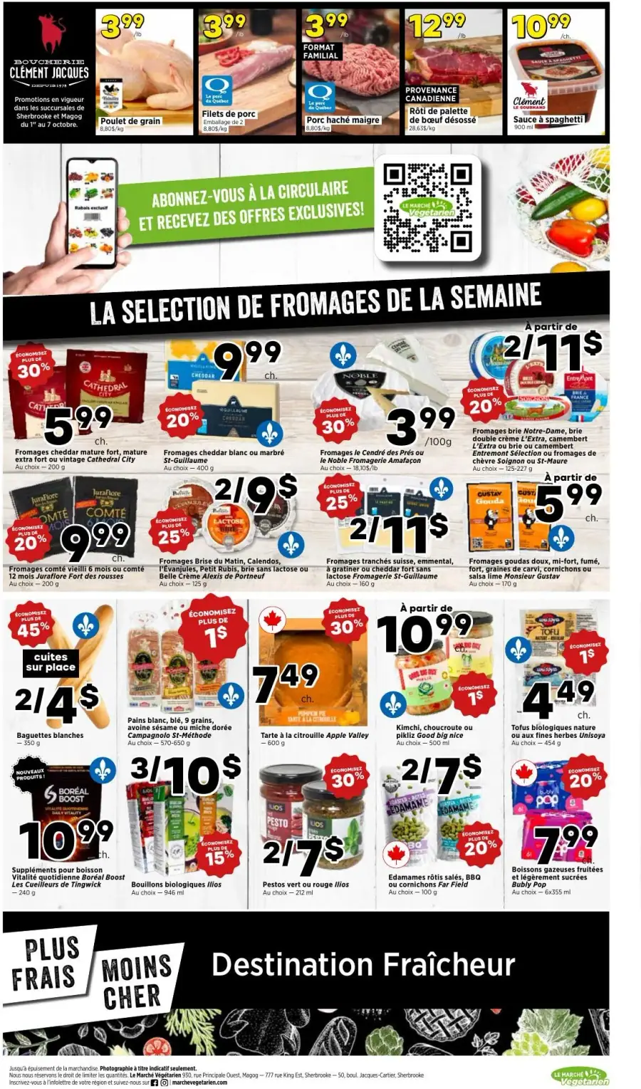 Page 3 du circulaire Le Marché Végétarien.