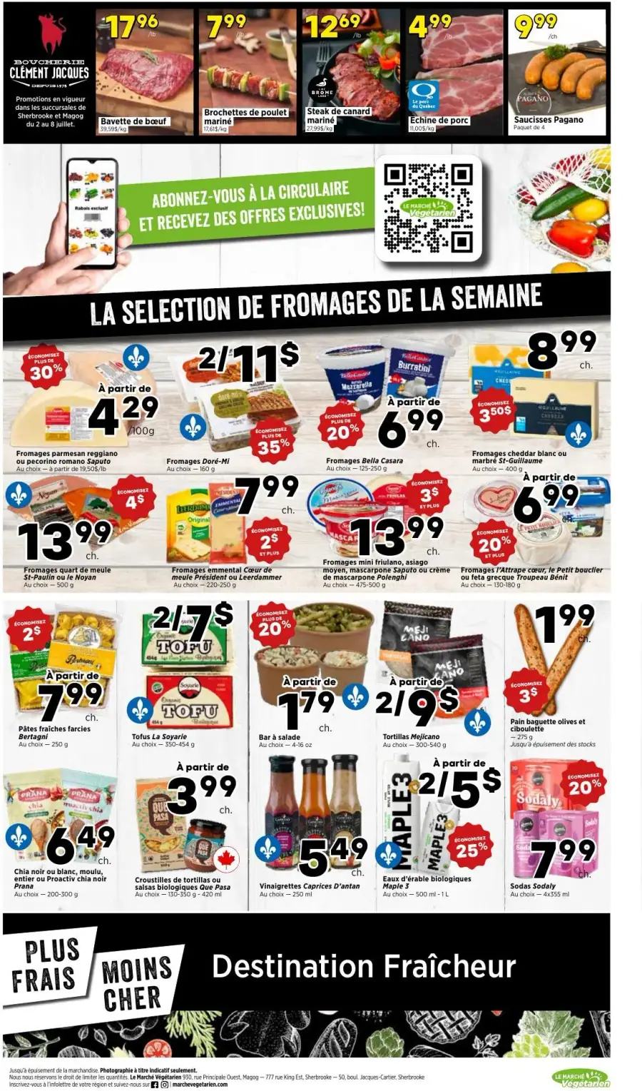 Page 3 du circulaire Le Marché Végétarien.