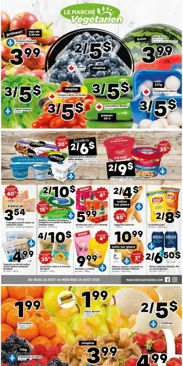 Aperçu de la Circulaire Le Marché Végétarien du 20 au 26 août 2026