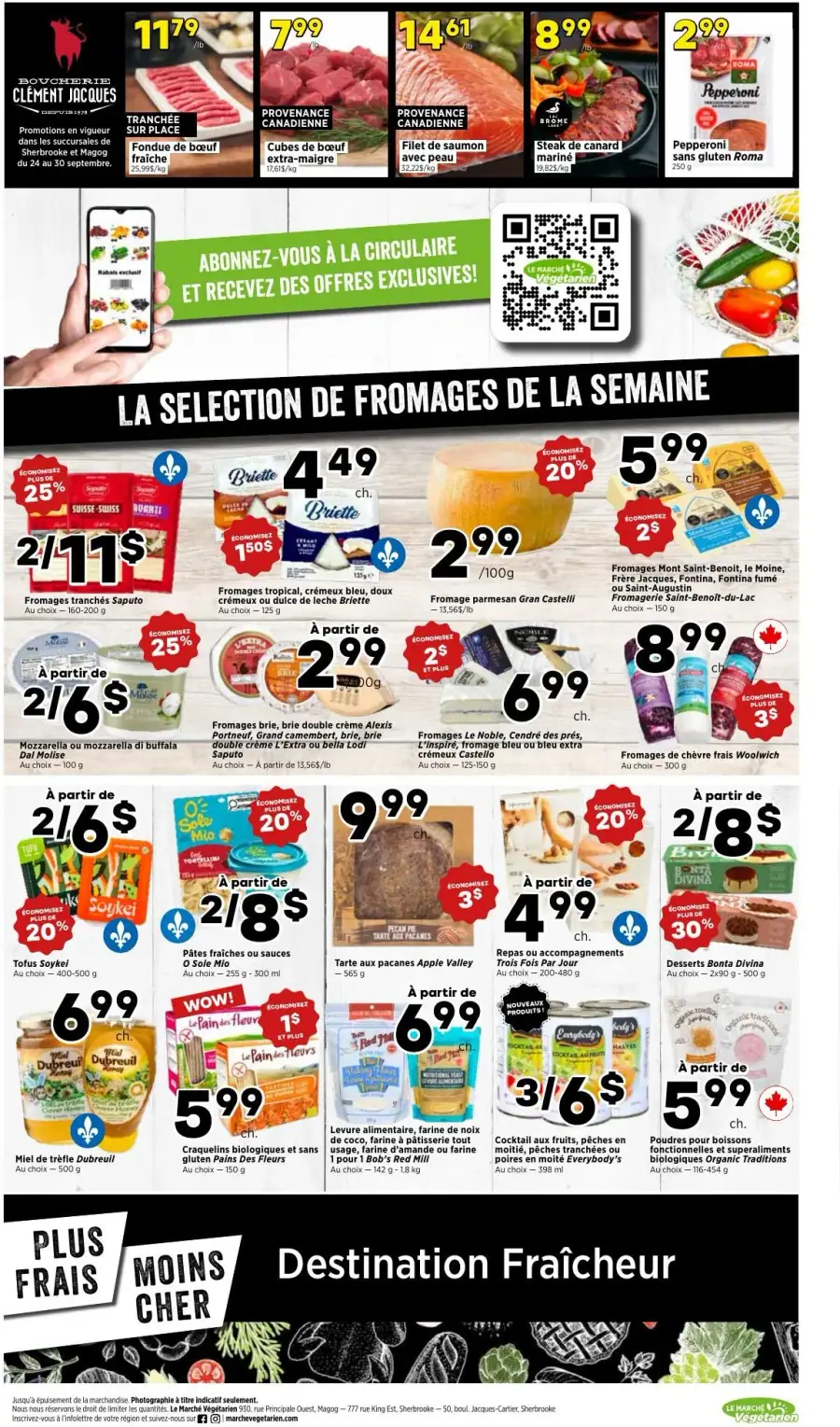 Page 3 du circulaire Le Marché Végétarien.