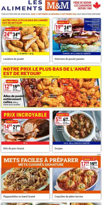 Aperçu de la Circulaire Les Aliments M&M du 17 au 23 septembre 2026