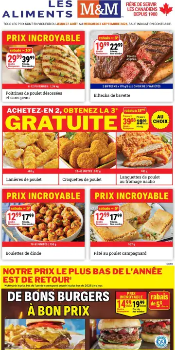 Aperçu de la Circulaire Les Aliments M&M du 27 août au 2 septembre 2026